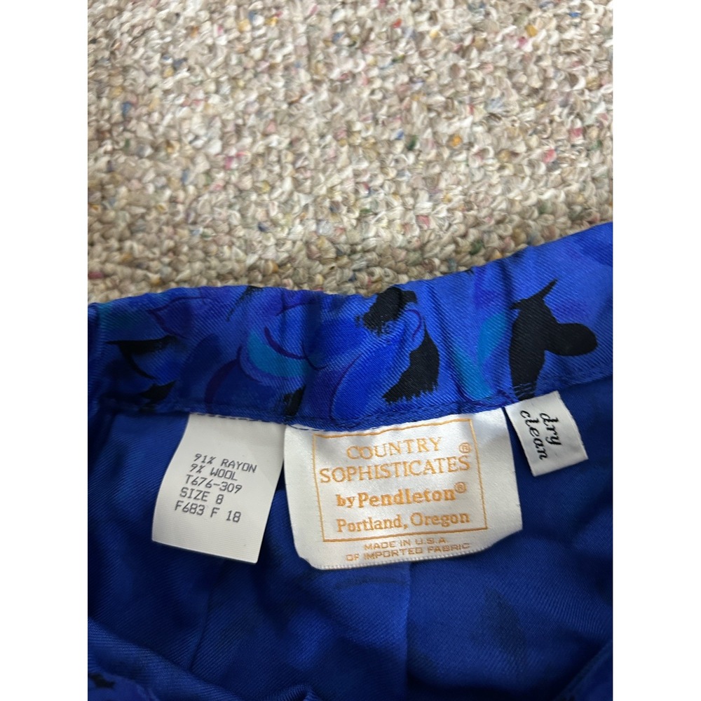 Women's Pendleton Vintage  2 Piece skirt set size 8 blue - Picture 3 of 5